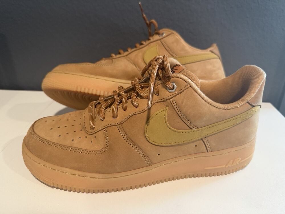 Nike Air Force 1 '07 WB Flax Wheat Gum Light Brown CJ9179 200 Men's Size 10